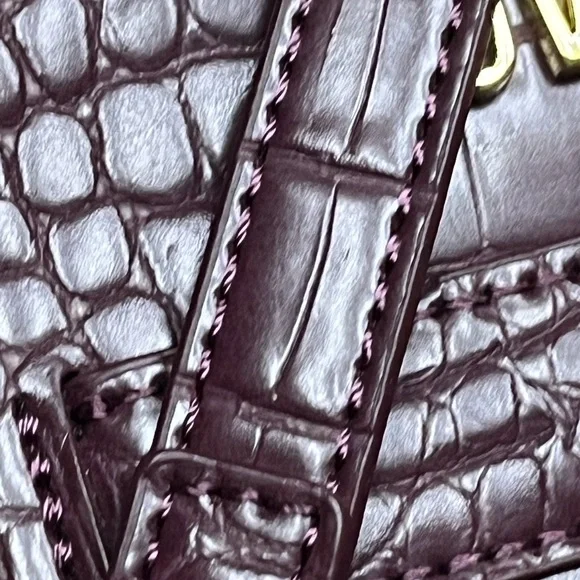 NWT MOSCHINO Croc Embossed Purple Shoulder Bag - Picture 7 of 8